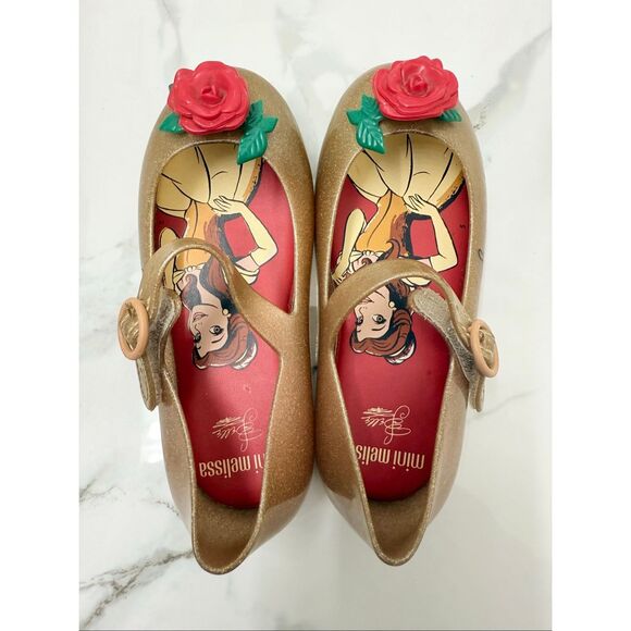 Mini Melissa Toddler Size 10 Disney Belle Gold Mary Jane - Picture 5 of 5